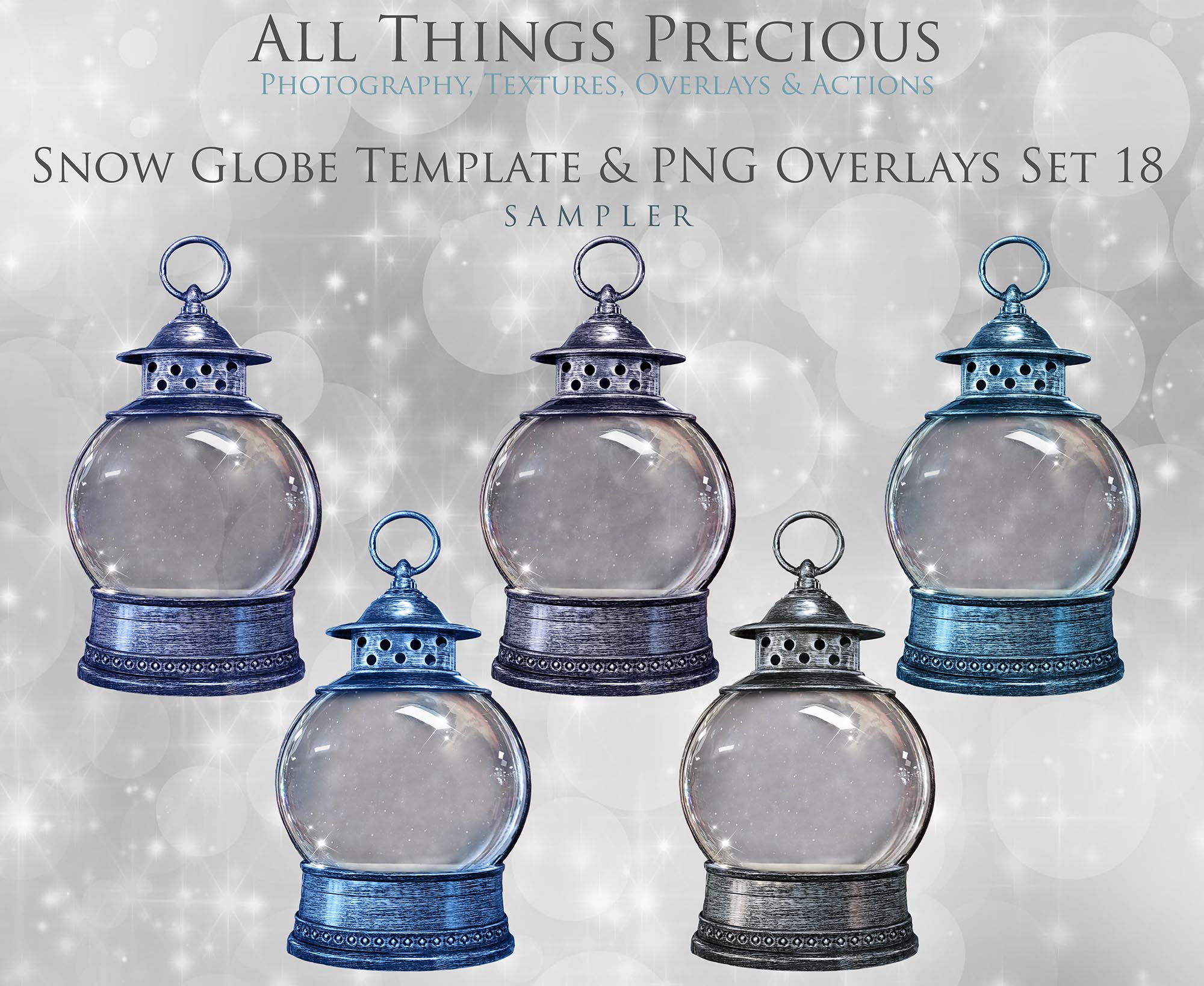 Digital Snow Globe Overlays, with snow flurries and a PSD Template included in the set. Transparent Glass Graphic Effects. Png Overlays with Photoshop Digital template file. High resolution, 300dpi. Visit the Website for more add ons, Actions, Overlays and Christmas Theme Products at ATP Textures.